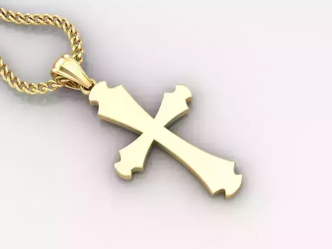 Light Gold 18K Cross Pendant 1CP033