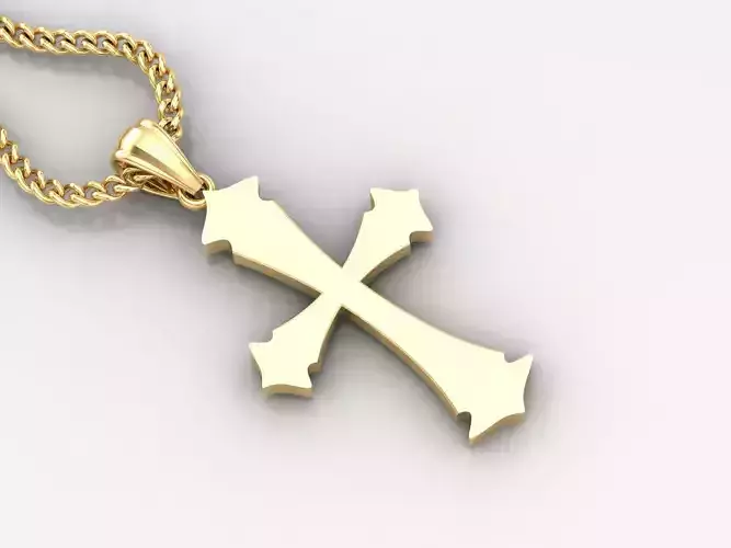Light Gold 18K Cross Pendant 1CP031