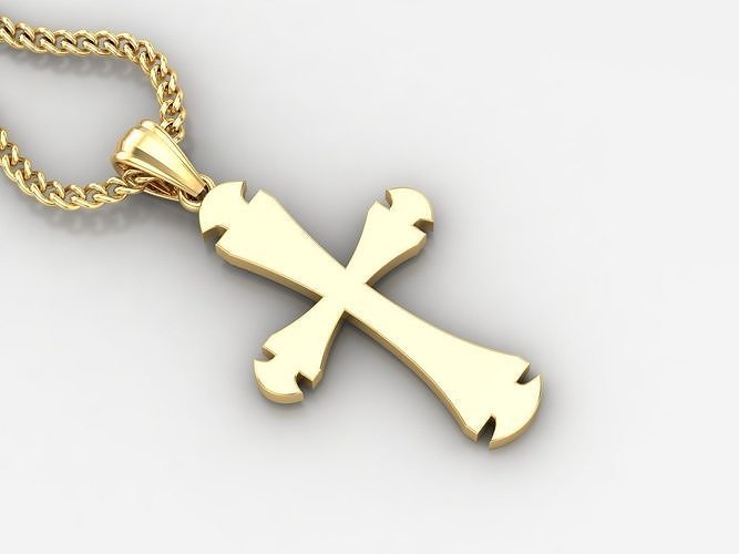 Light Gold 18K Cross Pendant 1CP029 3D print model