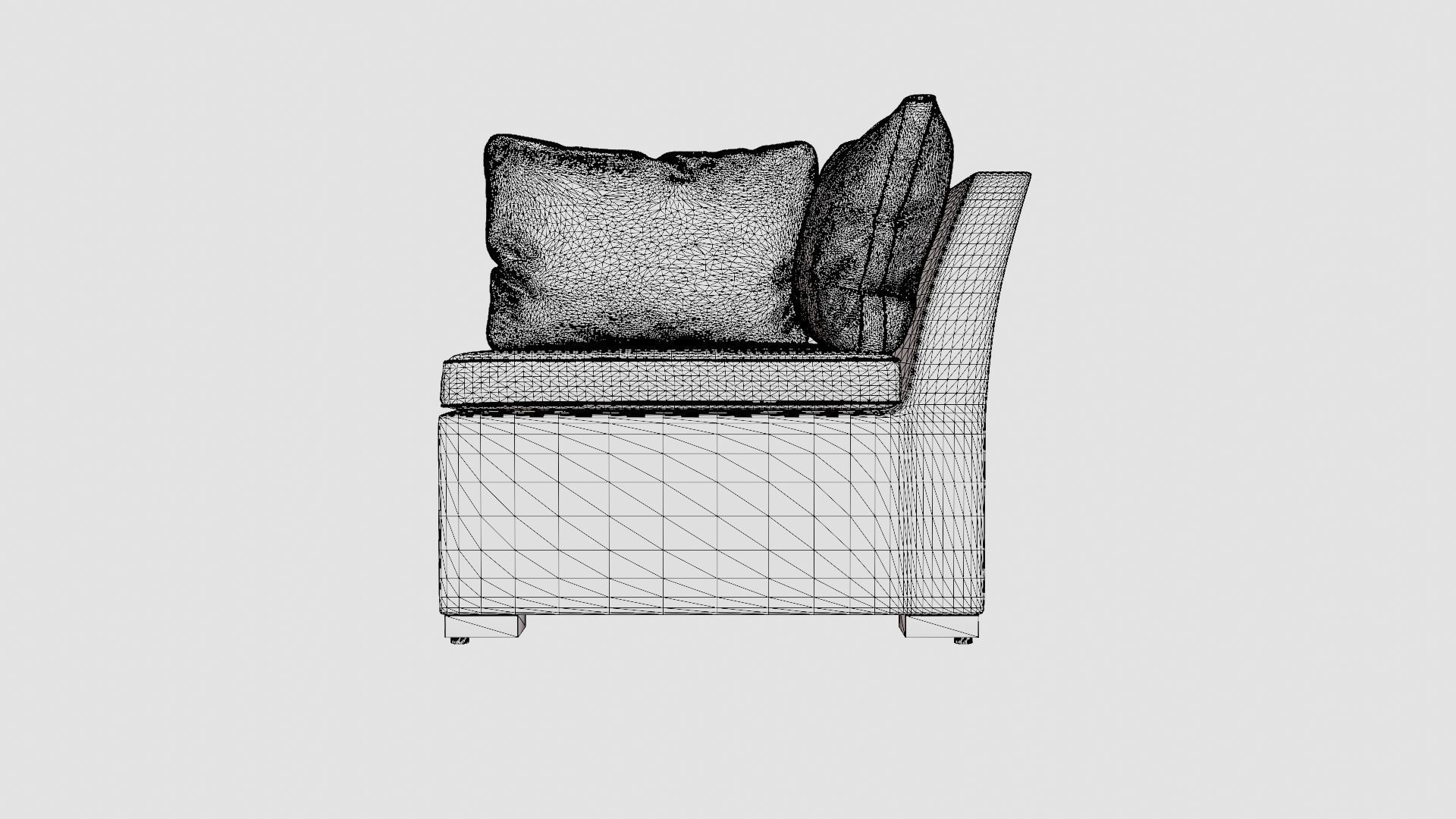 Caracas Lounge Set Corner Sofa Low-poly 3D model_6