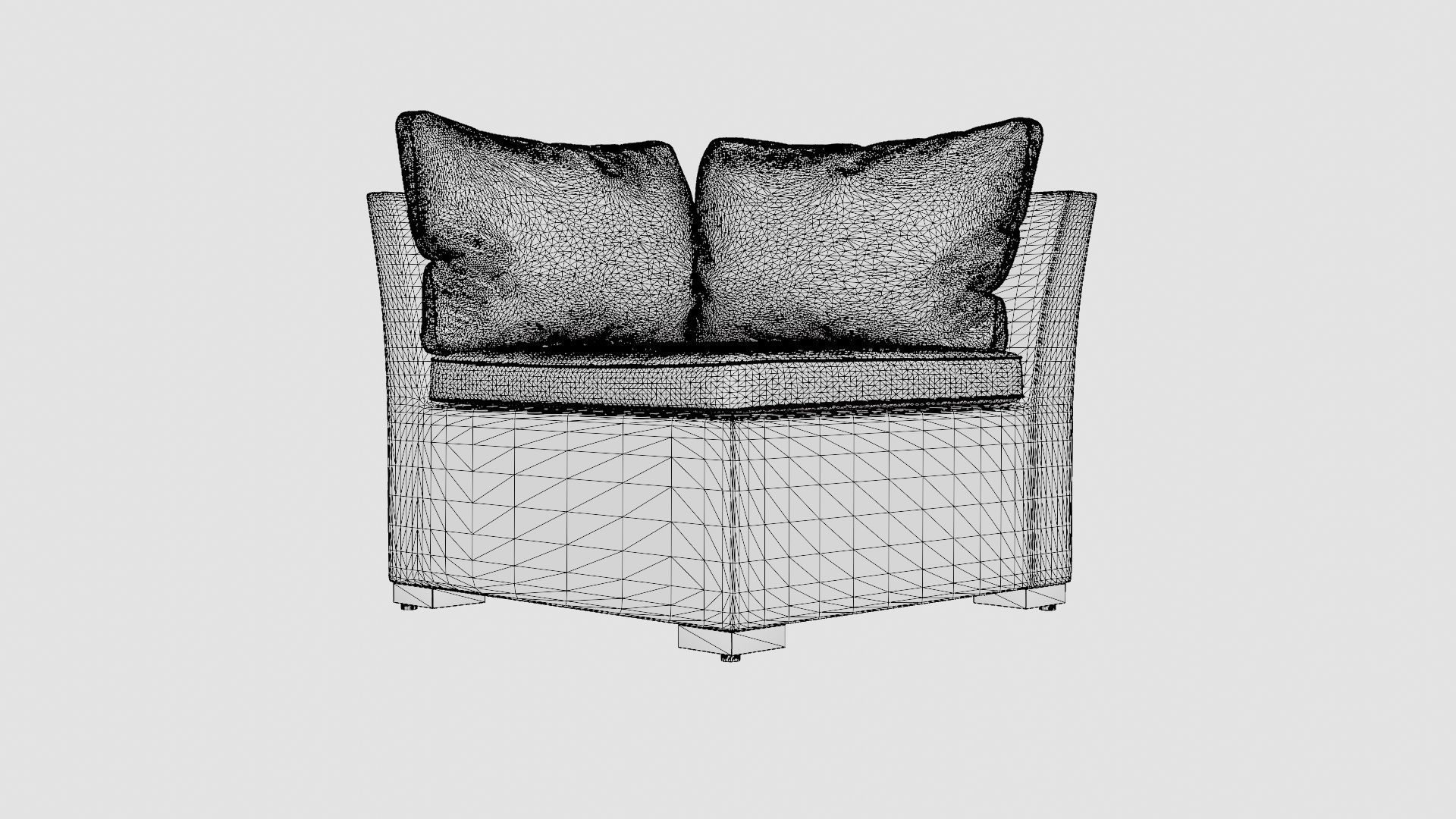 Caracas Lounge Set Corner Sofa Low-poly 3D model_7