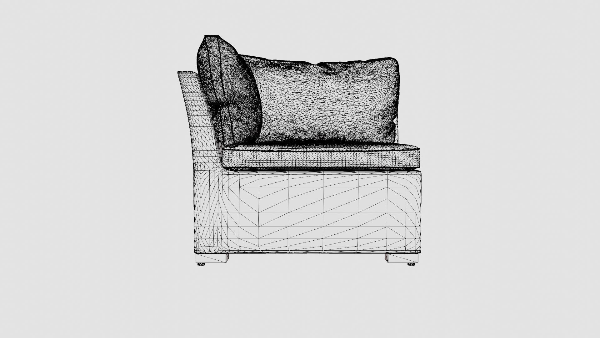 Caracas Lounge Set Corner Sofa Low-poly 3D model_8