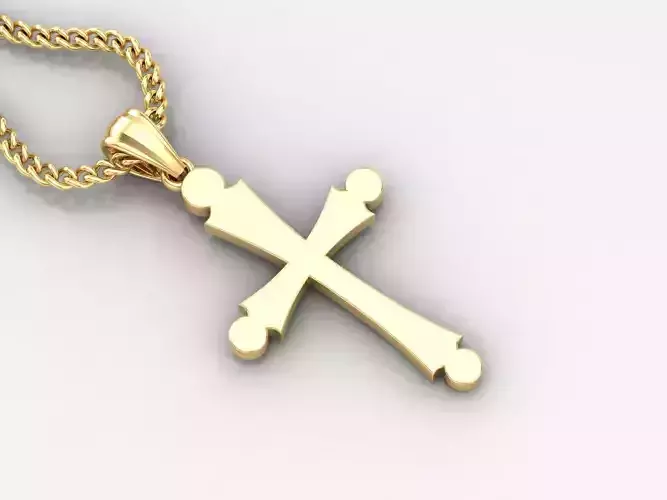 Light Gold 18K Cross Pendant 1CP027