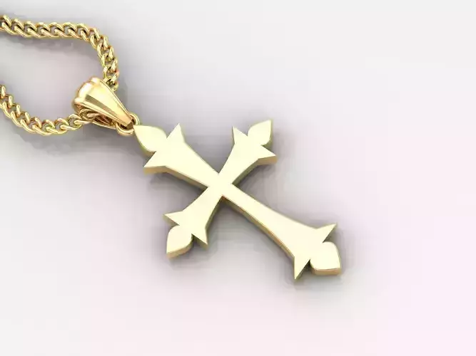 Light Gold 18K Cross Pendant 1CP026