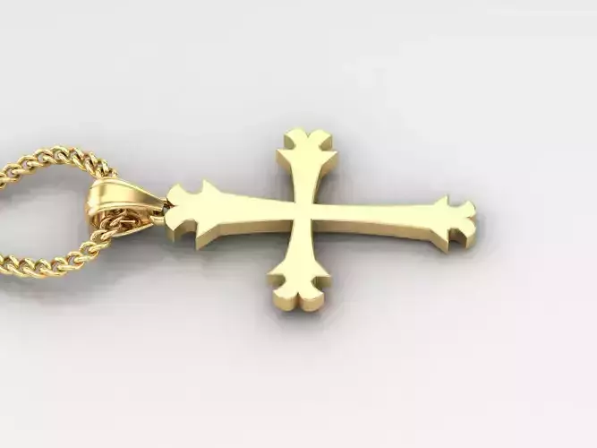 Light Gold 18K Cross Pendant 1CP025