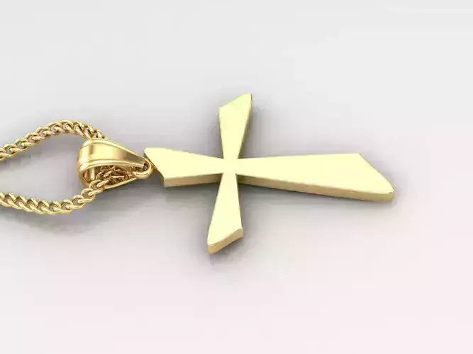 Light Gold 18K Cross Pendant 1CP024