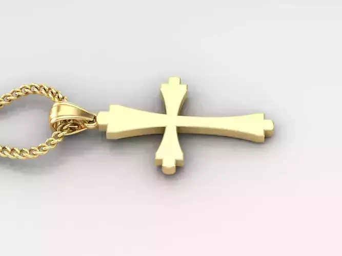 Light Gold 18K Cross Pendant 1CP023