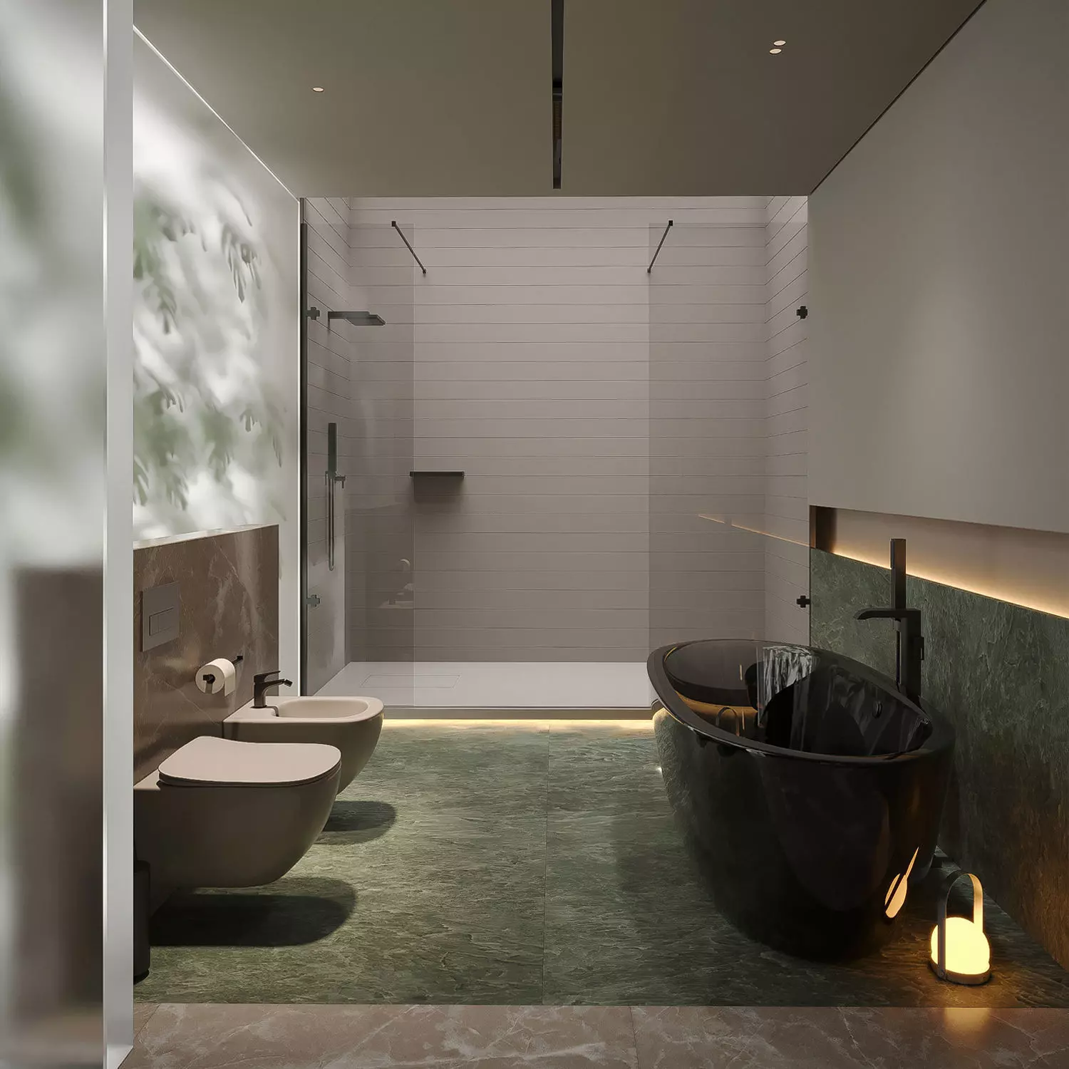 Shower Room With Plants 3D model