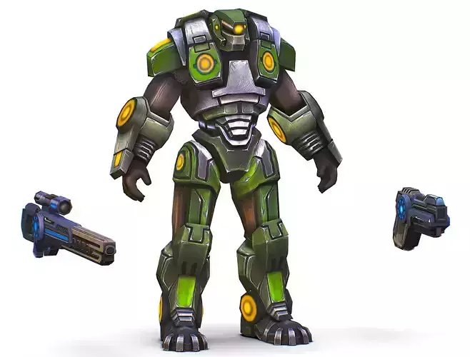 Sci-Fi Male Cyborg - Man Drone Heavy Sniper Soldier Bandit