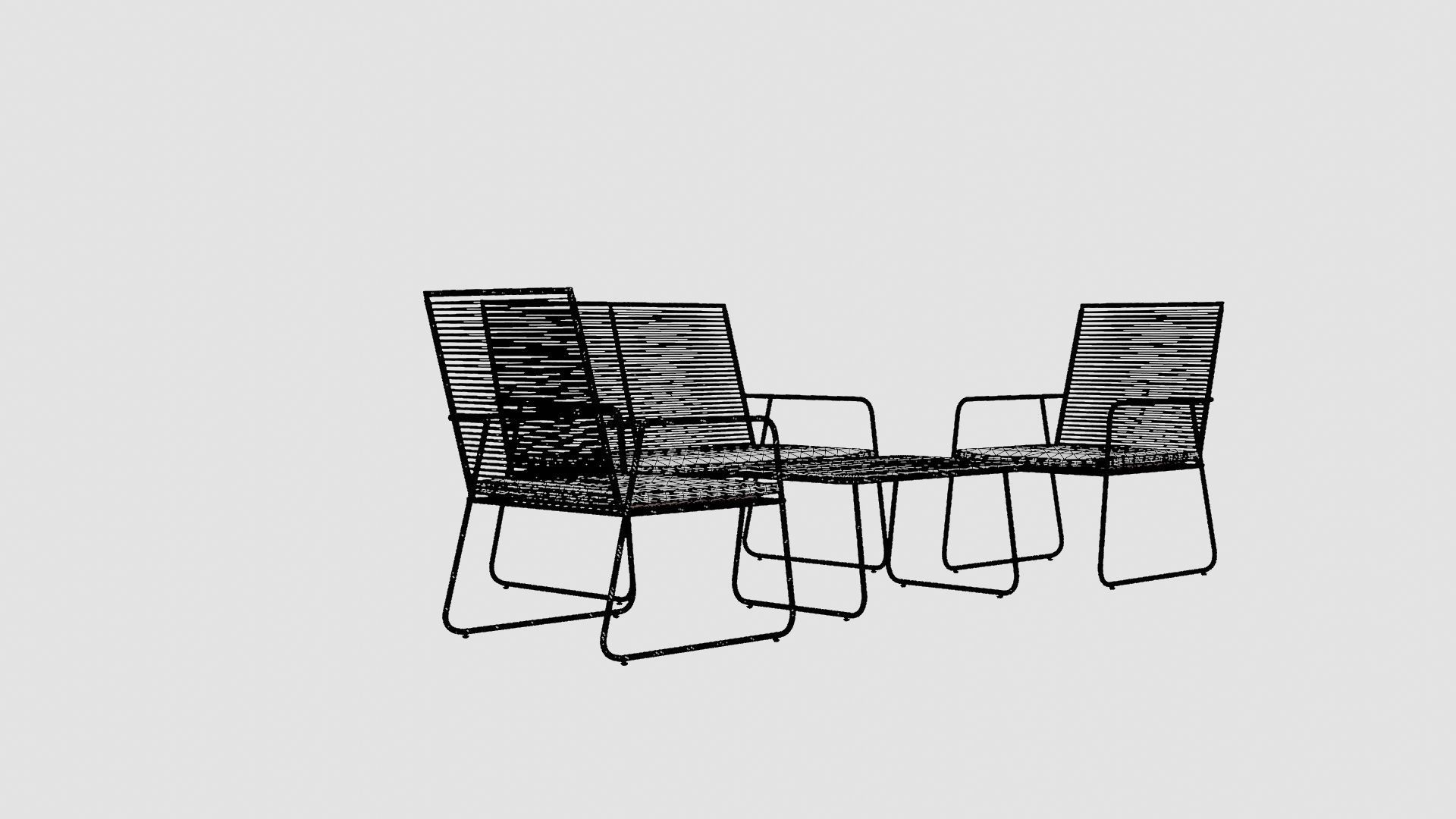 Venezia Sofa Set Low-poly 3D model_7
