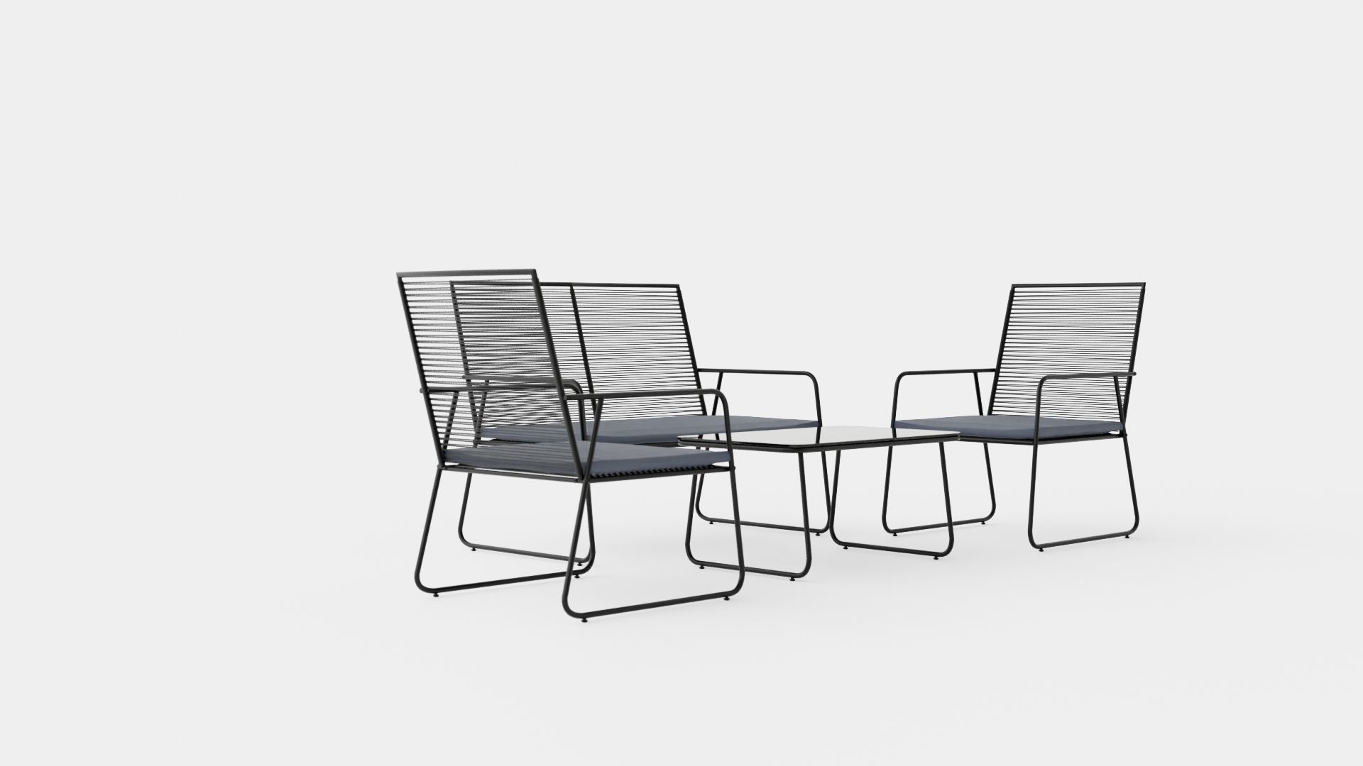 Venezia Sofa Set Low-poly 3D model_1