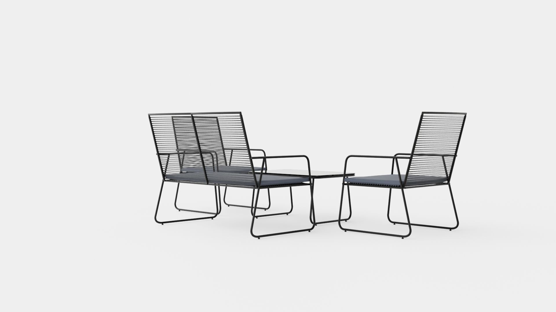 Venezia Sofa Set Low-poly 3D model_3