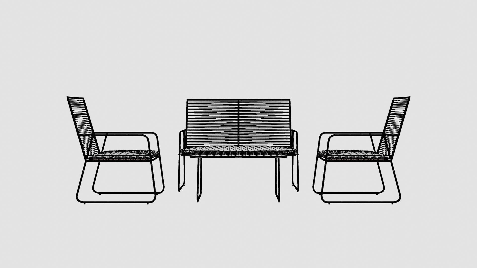 Venezia Sofa Set Low-poly 3D model_6