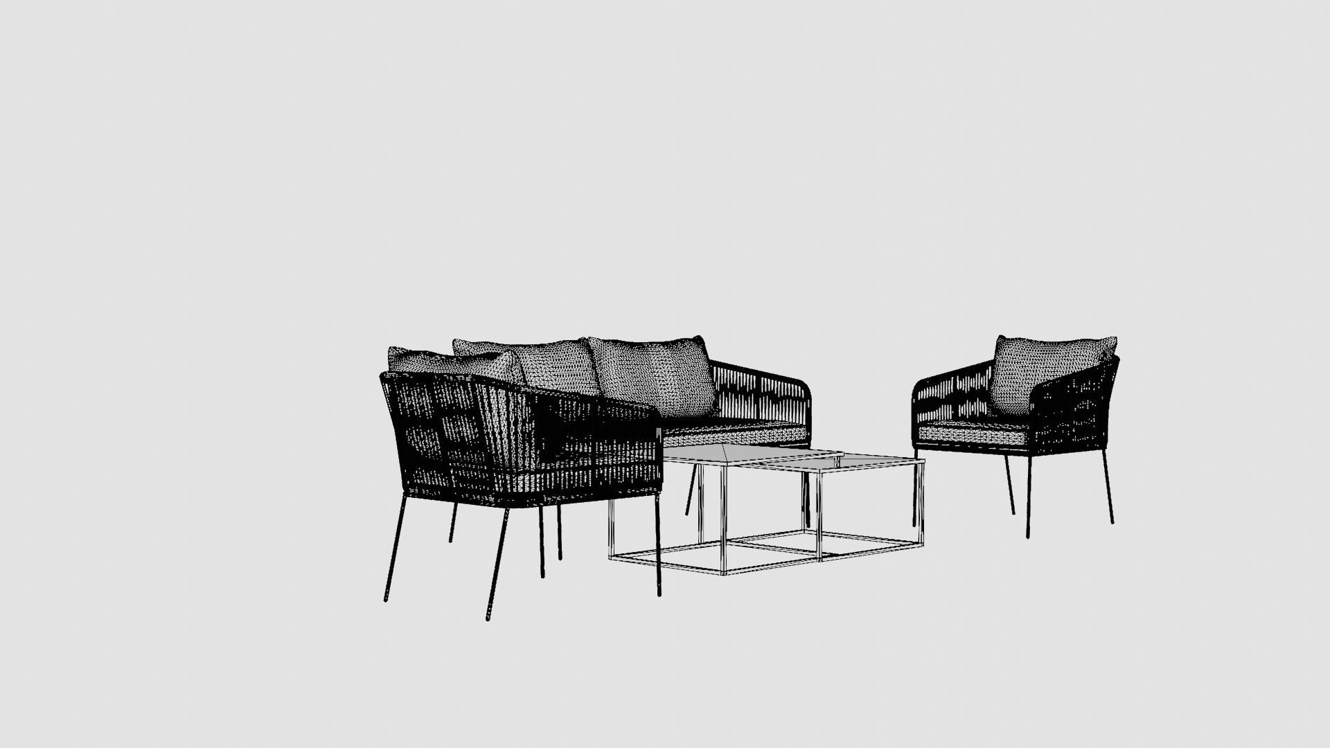 Odense Lounge Set Low-poly 3D model_7