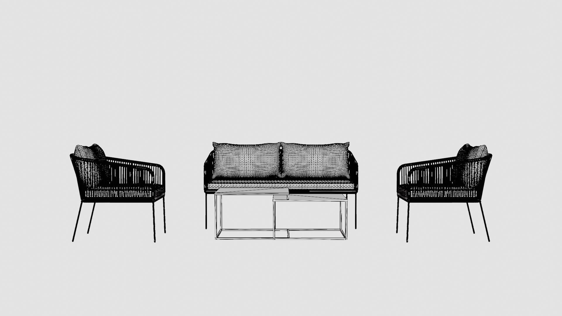 Odense Lounge Set Low-poly 3D model_6
