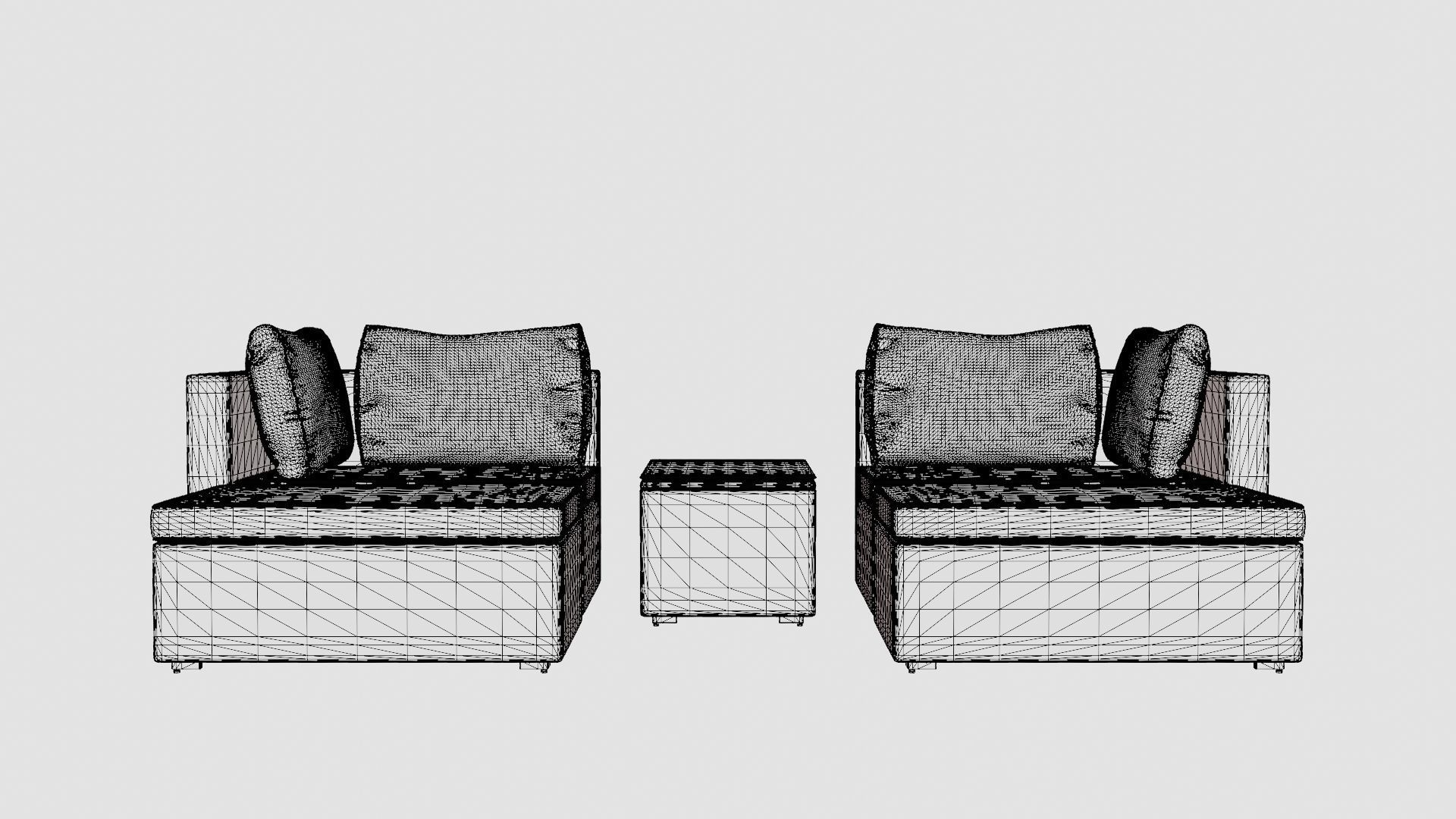 Mison Lounge Set Low-poly 3D model_6