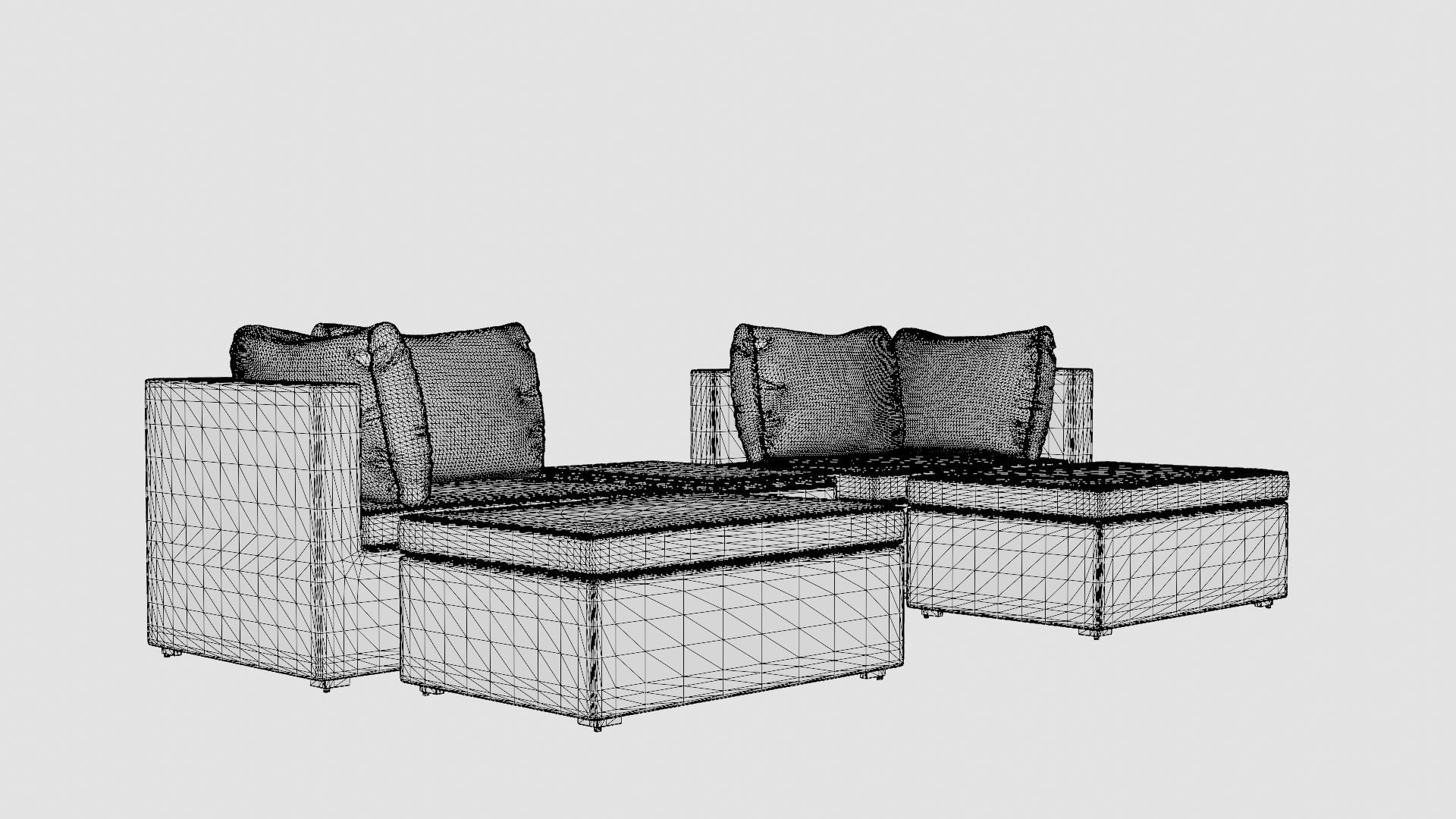 Mison Lounge Set Low-poly 3D model_7