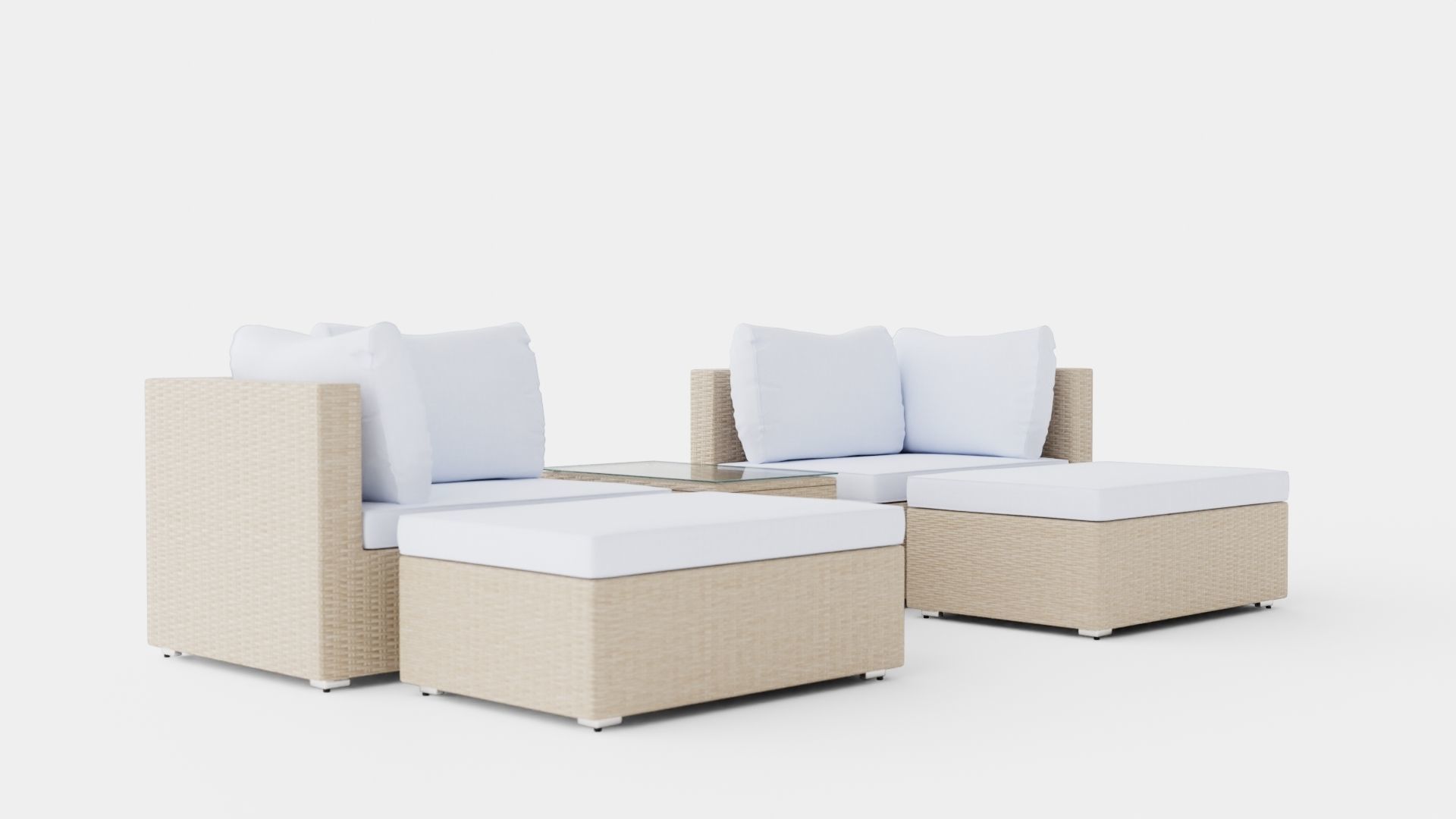 Mison Lounge Set Low-poly 3D model_1