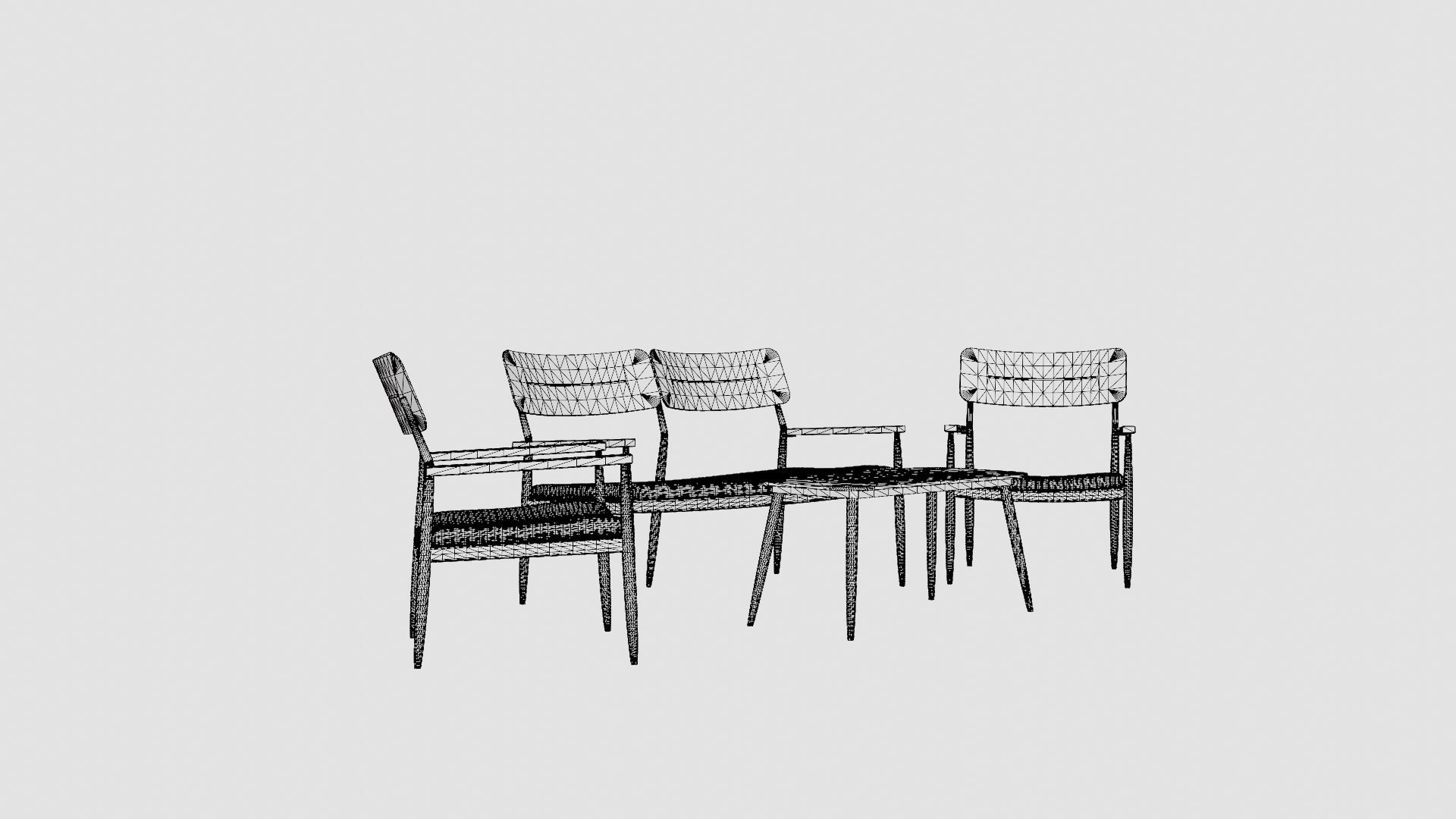 Mairago Lounge Set Low-poly 3D model_7