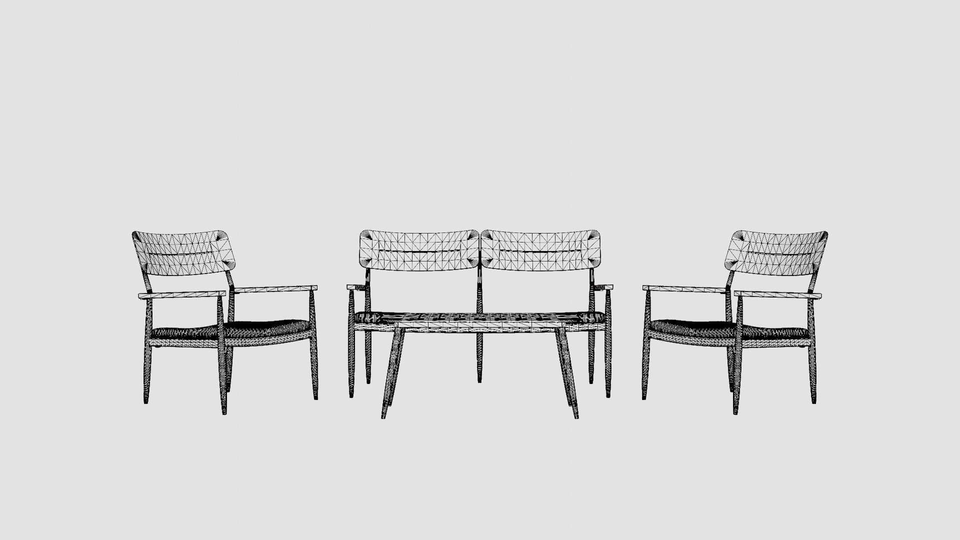 Mairago Lounge Set Low-poly 3D model_6