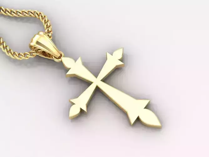Light Gold 18K Cross Pendant 1CP013