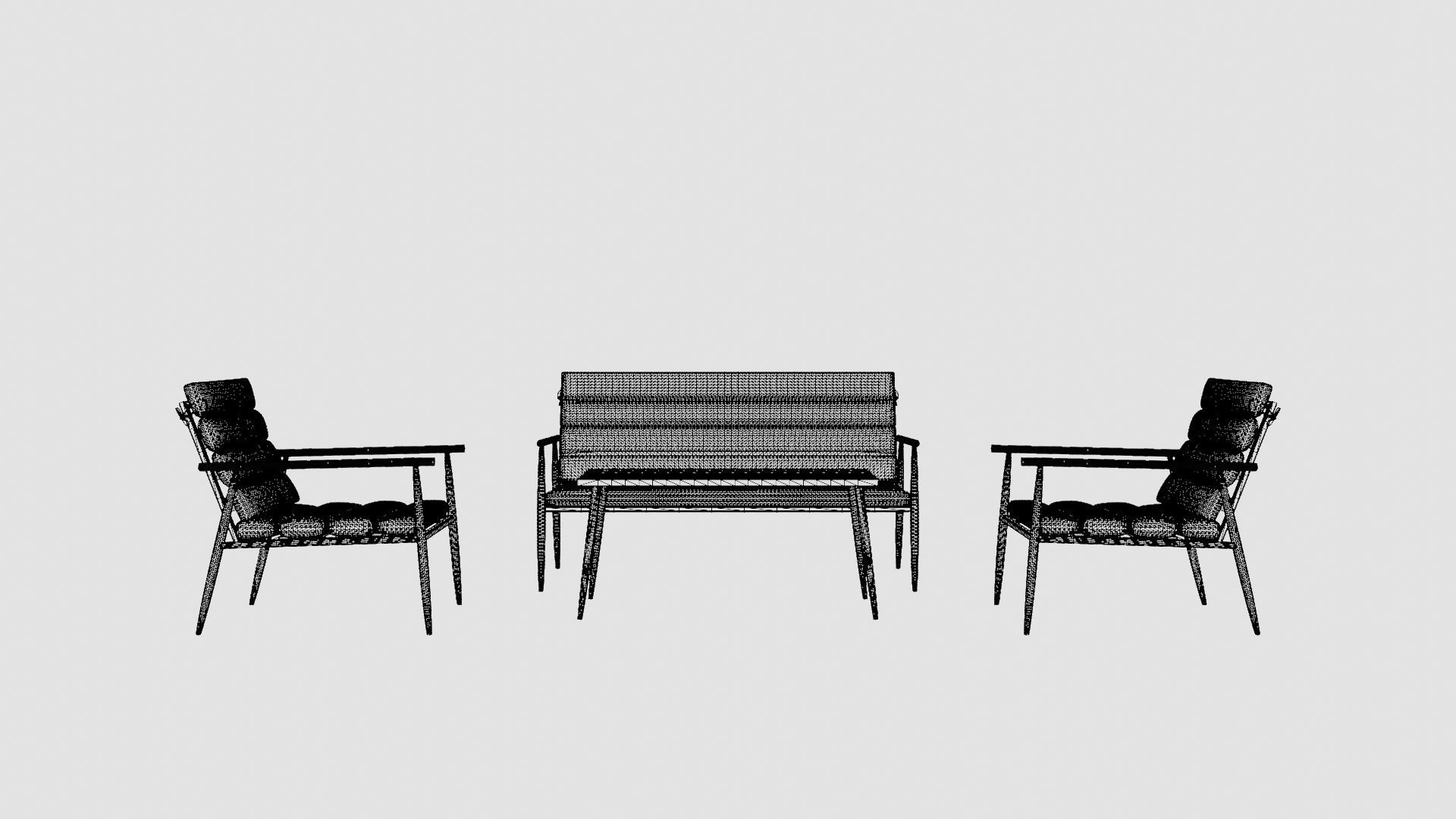 Lagos Lounge Set Low-poly 3D model_6