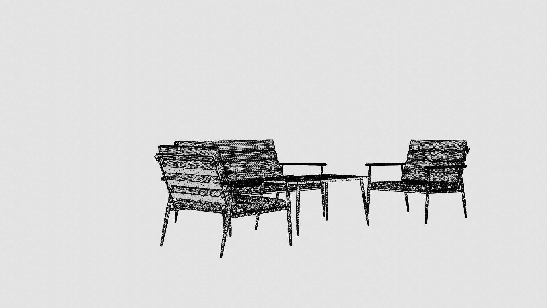 Lagos Lounge Set Low-poly 3D model_7