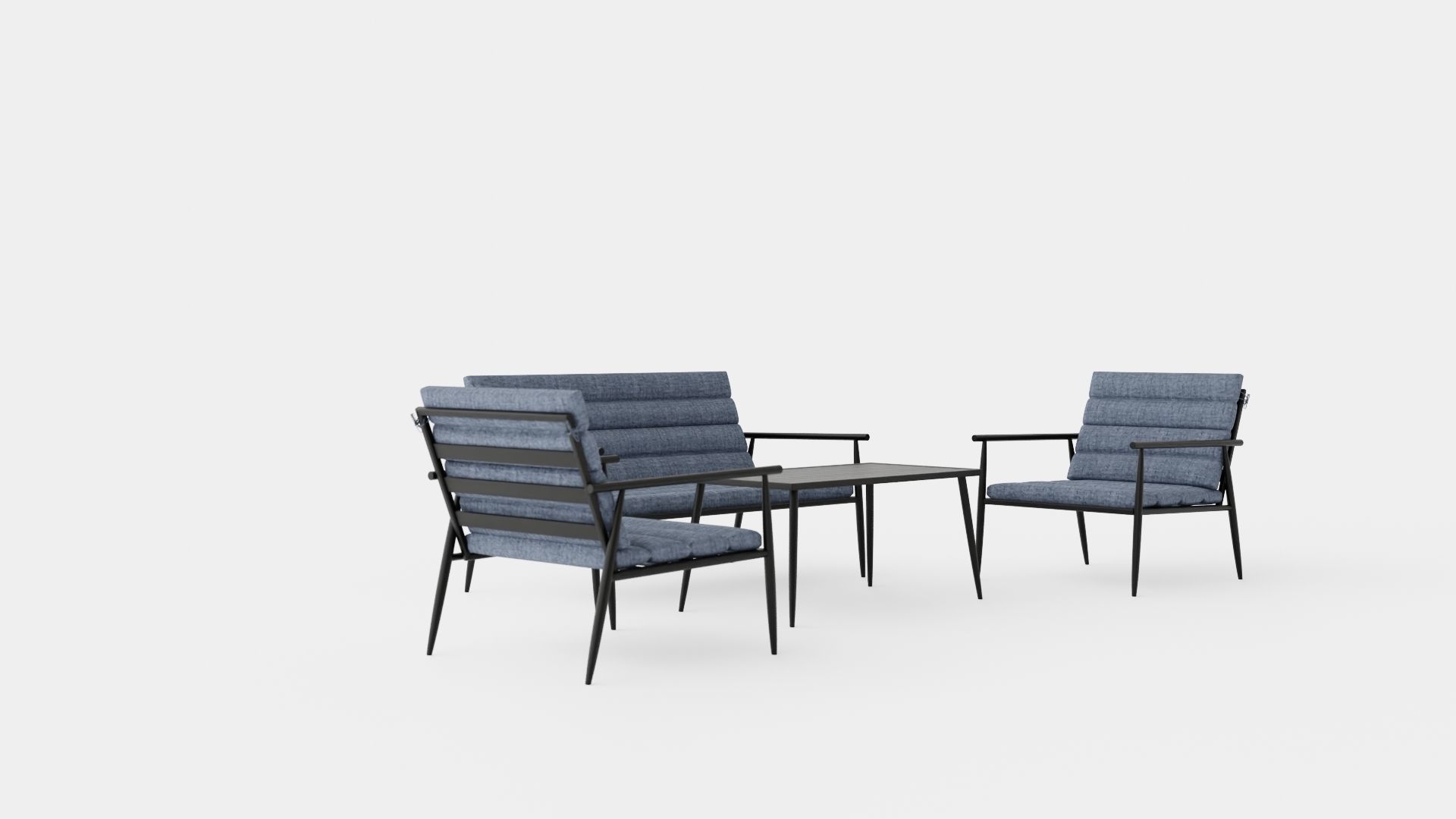 Lagos Lounge Set Low-poly 3D model_1