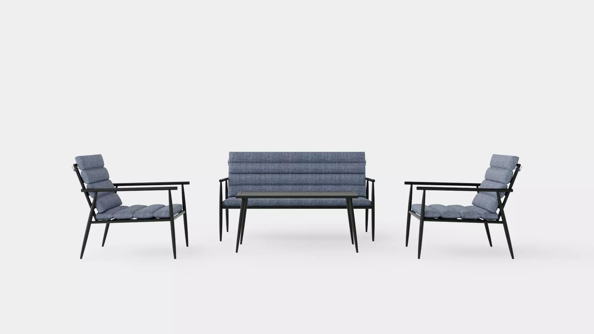 Lagos Lounge Set Low-poly 3D model_0