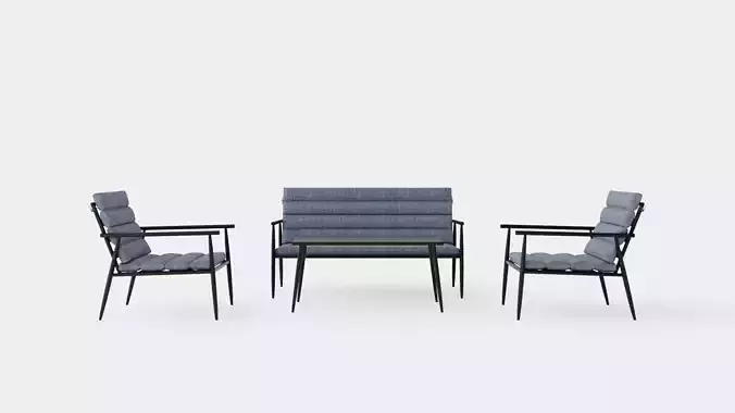 Lagos Lounge Set Low-poly 3D model Lagos Lounge Set Low-poly 3D model