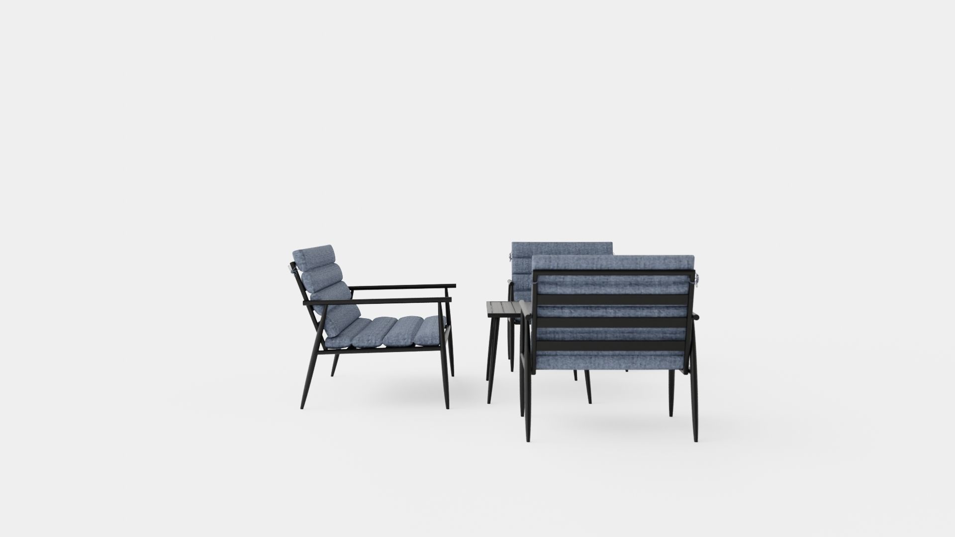 Lagos Lounge Set Low-poly 3D model_2