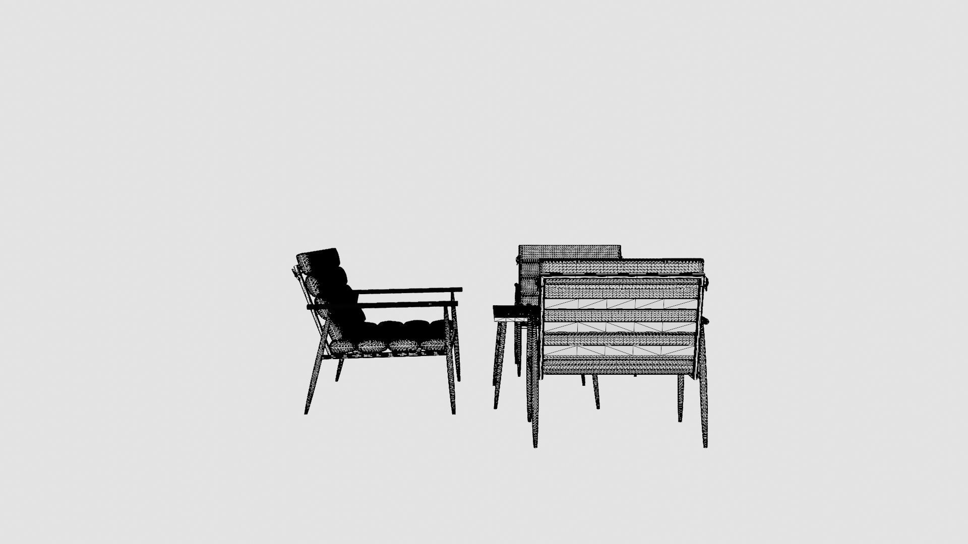 Lagos Lounge Set Low-poly 3D model_8