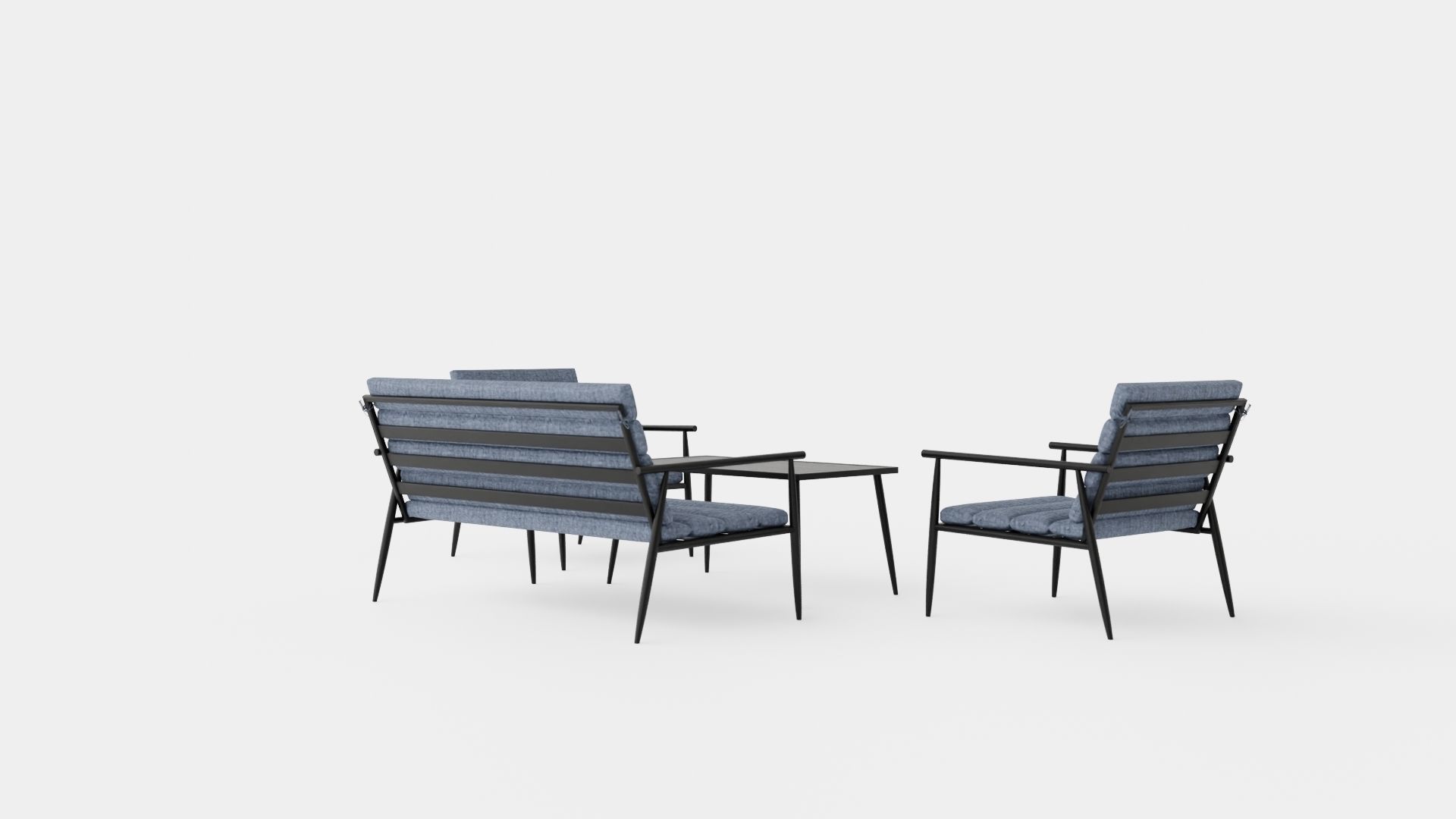 Lagos Lounge Set Low-poly 3D model_3