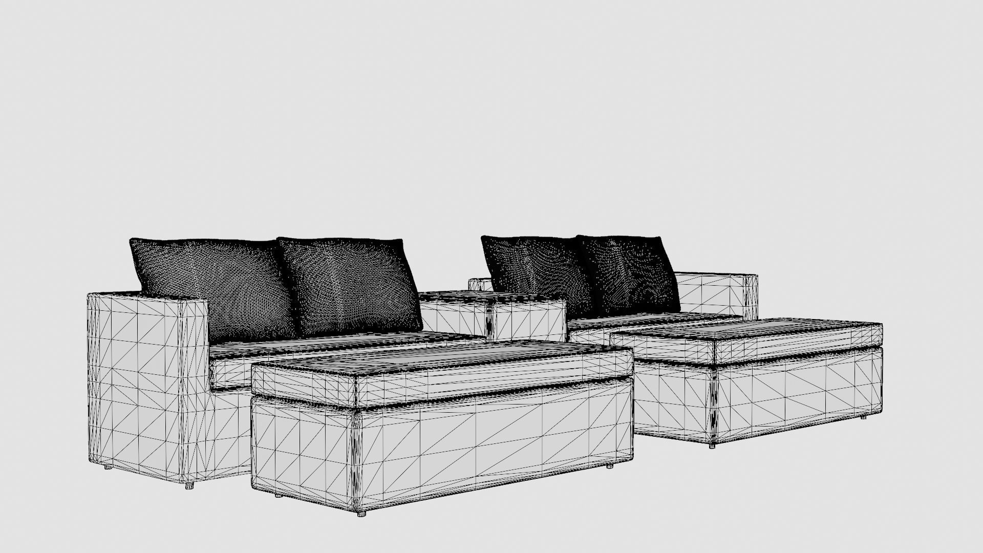Havana Lounge Set Low-poly 3D model_7