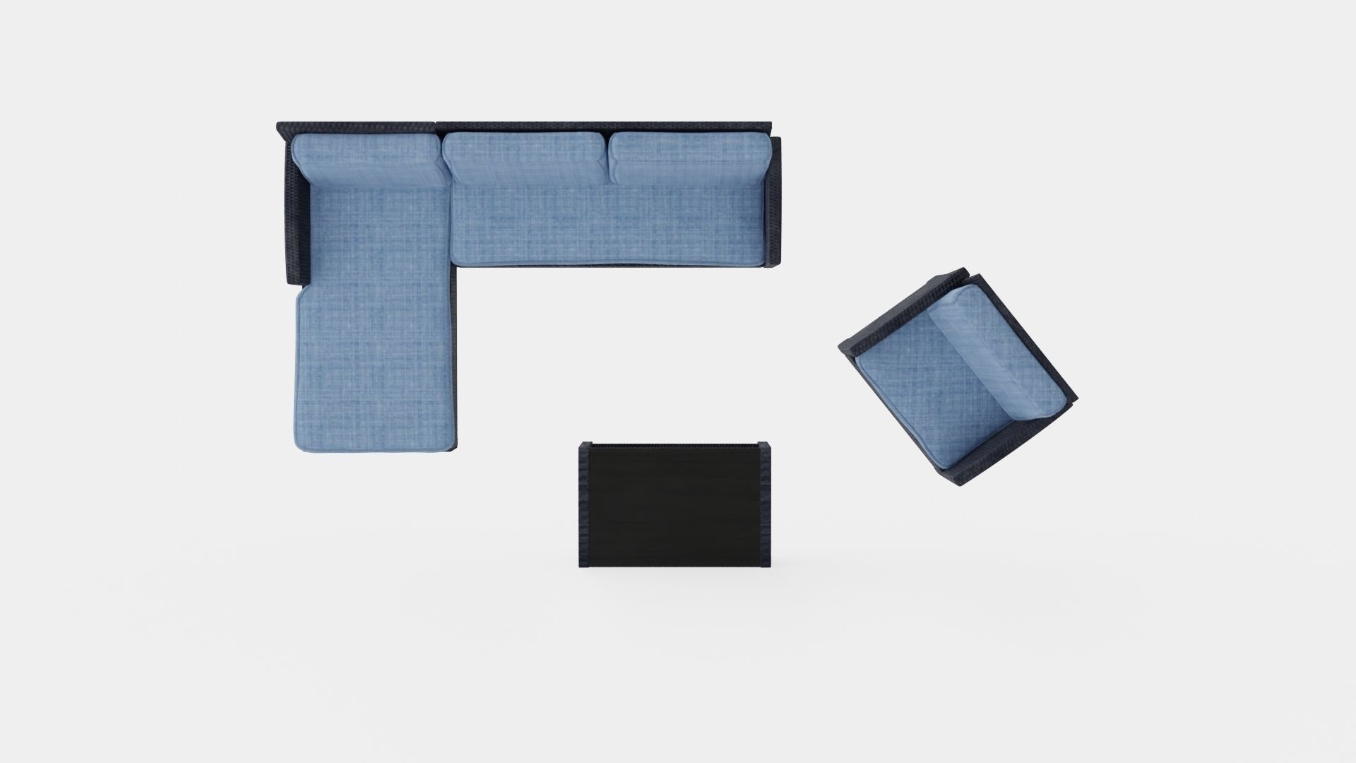 Fortezza Lounge Set Low-poly 3D model_5