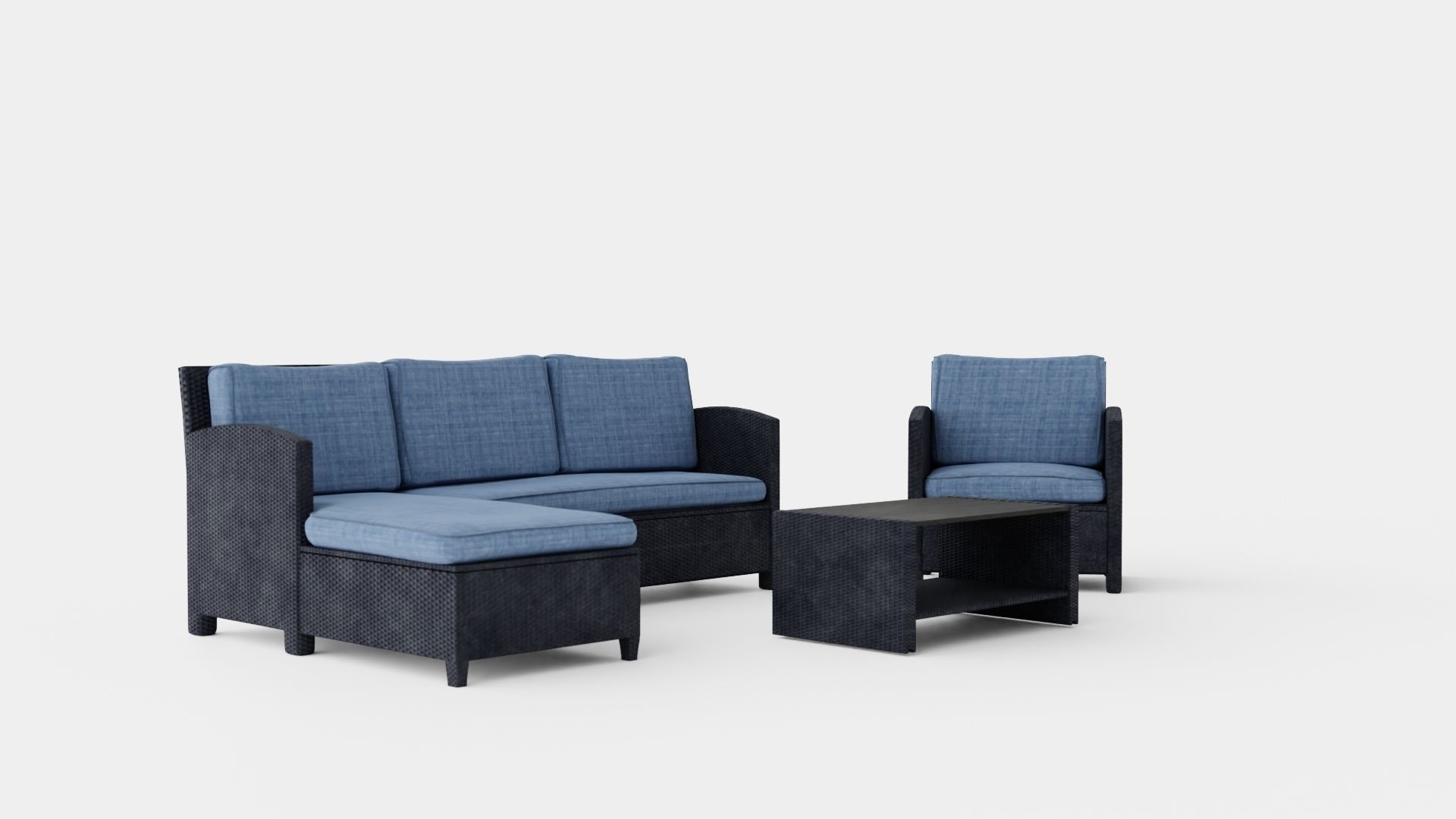 Fortezza Lounge Set Low-poly 3D model_1