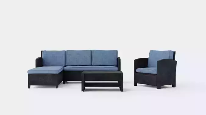 Fortezza Lounge Set Low-poly 3D model Fortezza Lounge Set Low-poly 3D model