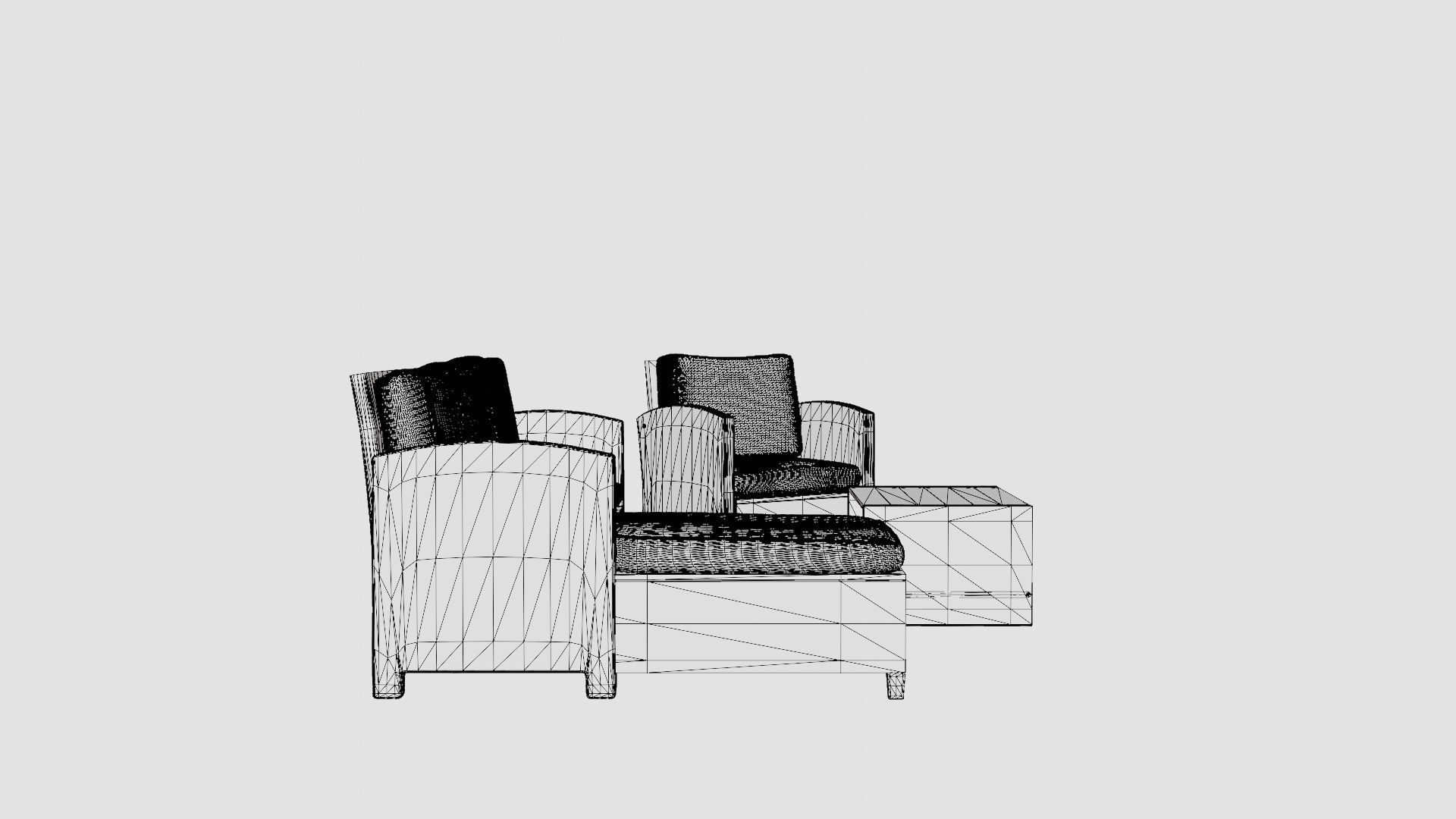 Fortezza Lounge Set Low-poly 3D model_8
