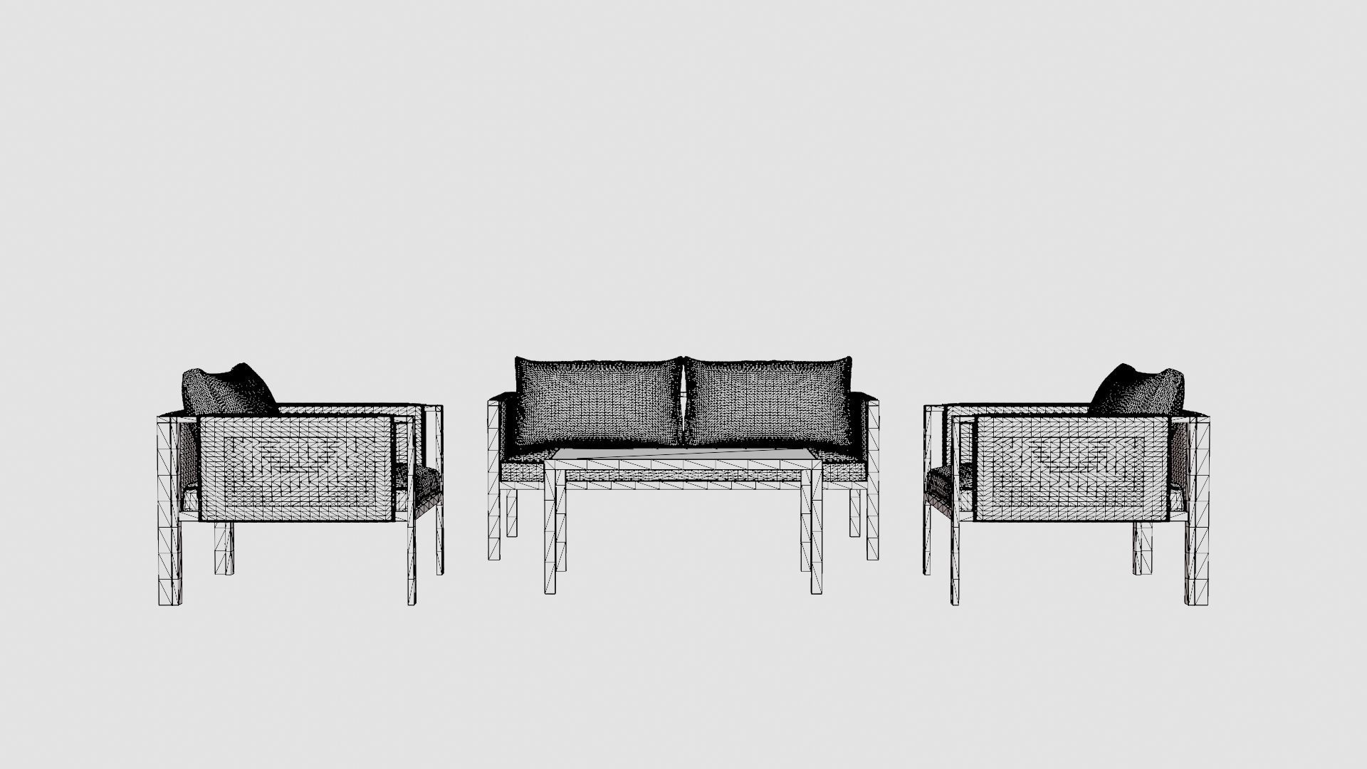 Florens Lounge Set Low-poly 3D model_6