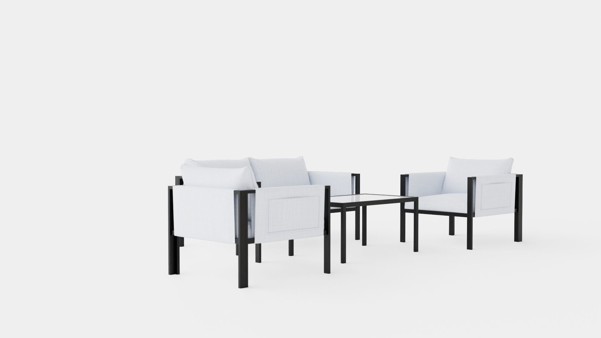 Florens Lounge Set Low-poly 3D model_1
