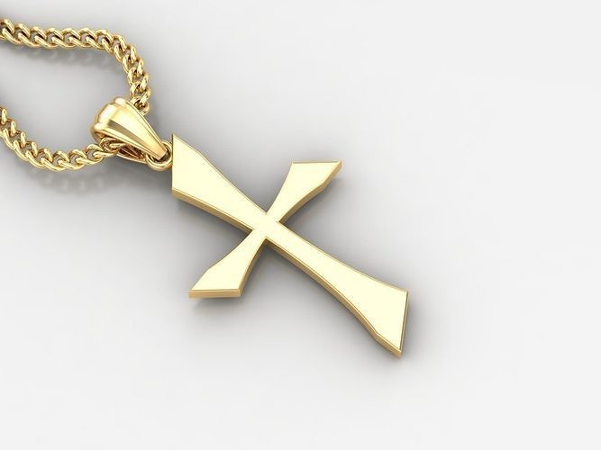 Light Gold 18K Cross Pendant 1CP012 3D print model
