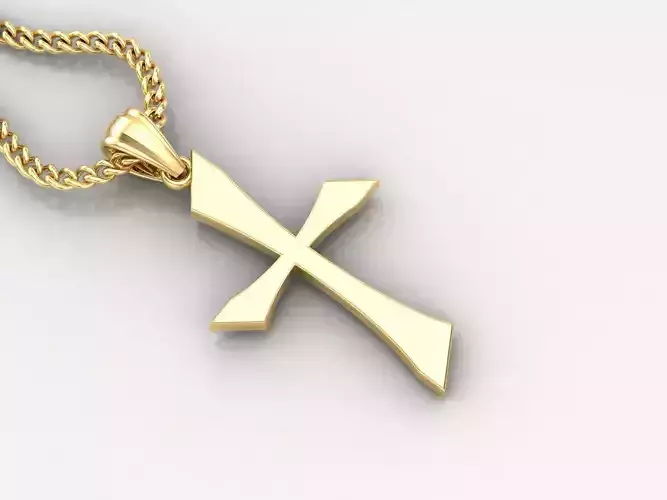 Light Gold 18K Cross Pendant 1CP012
