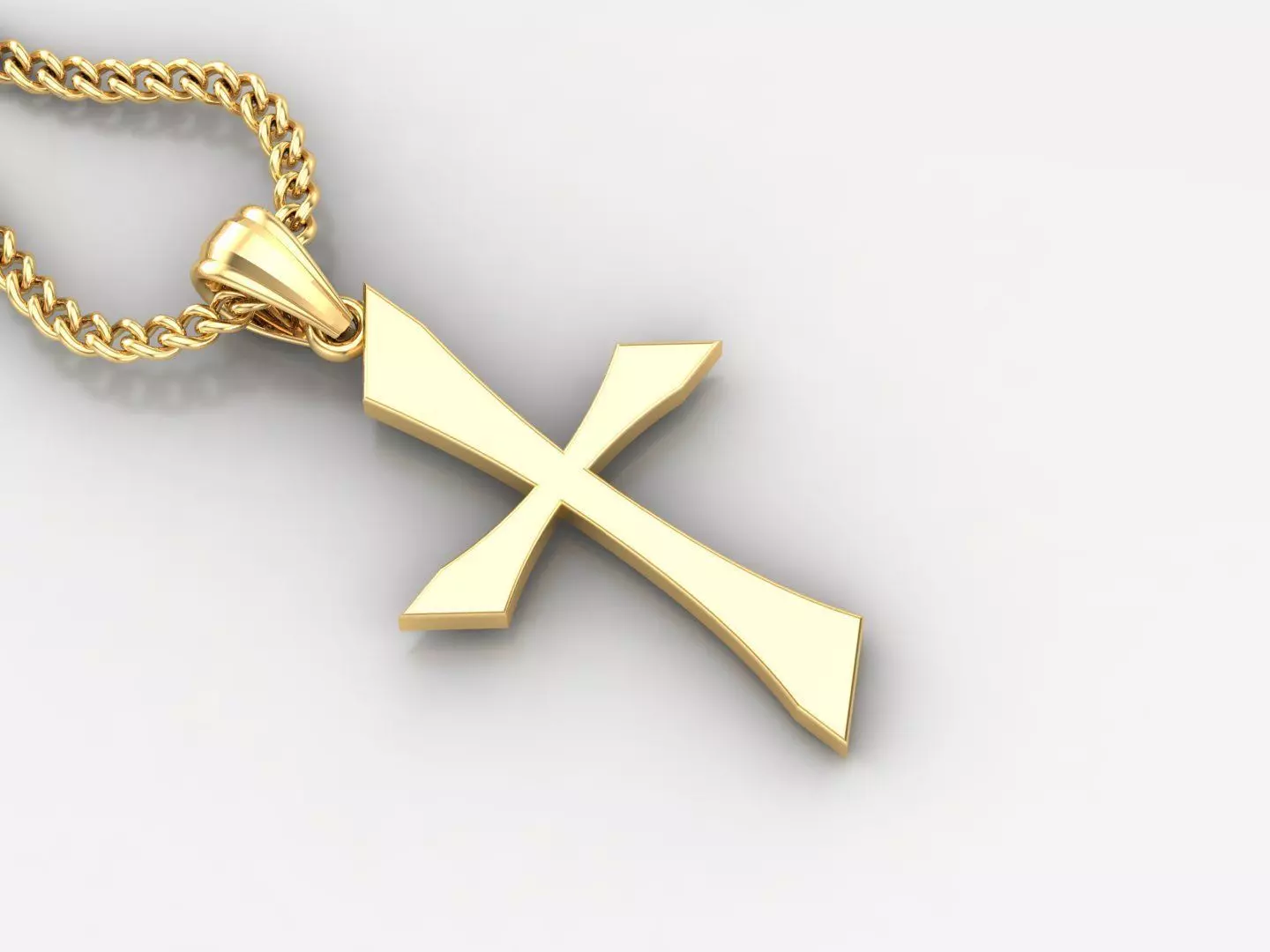 Light Gold 18K Cross Pendant 1CP012 3D print model_0
