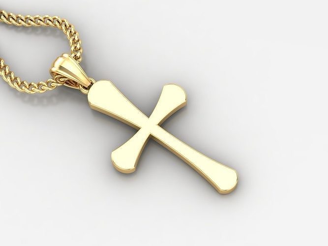 Light Gold 18K Cross Pendant 1CP011 3D print model
