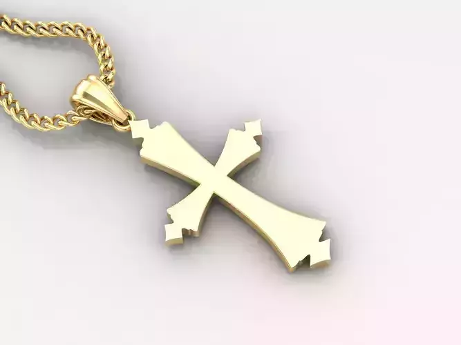 Light Gold 18K Cross Pendant 1CP010