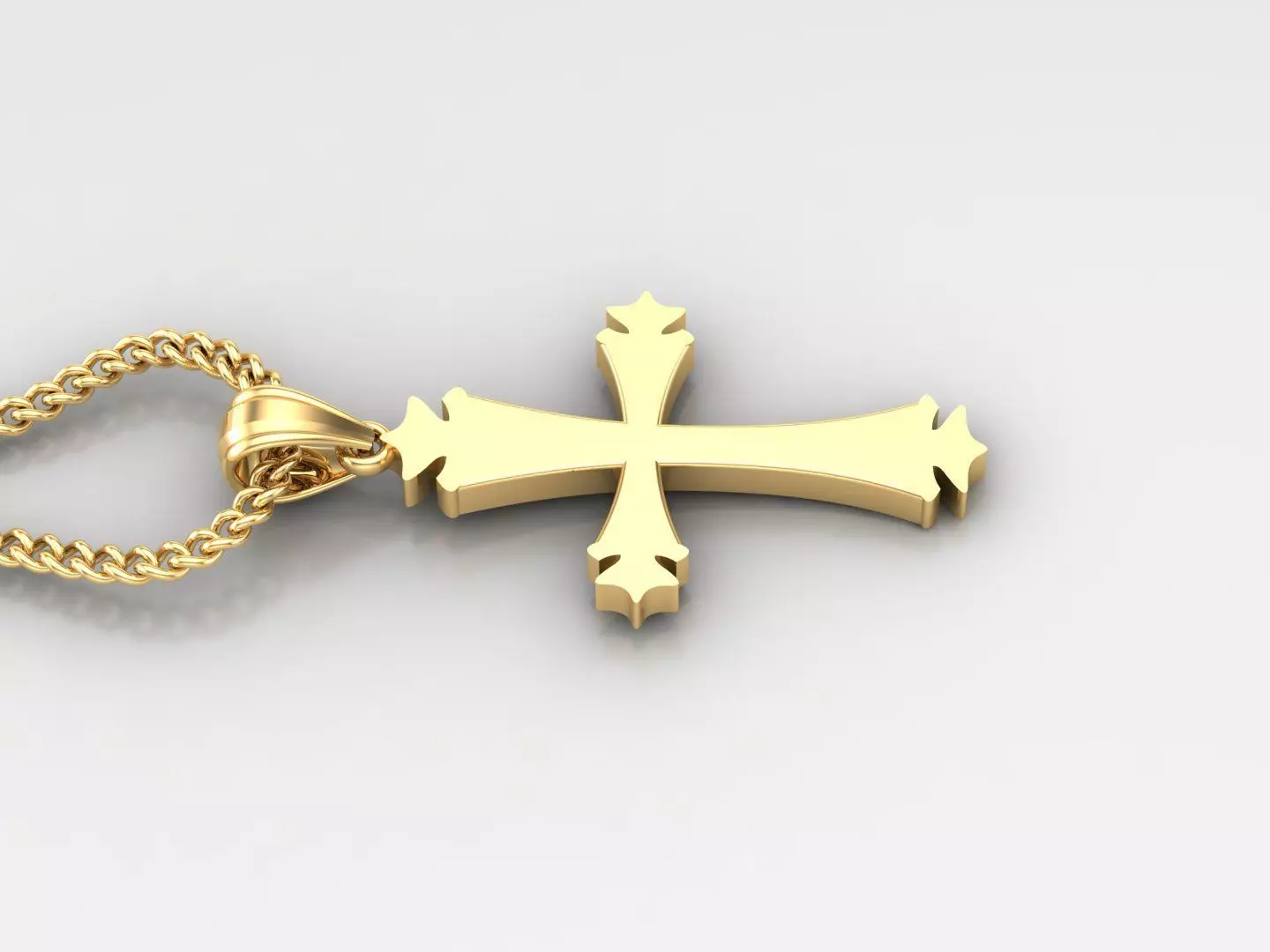 Light Gold 18K Cross Pendant 1CP007 3D print model