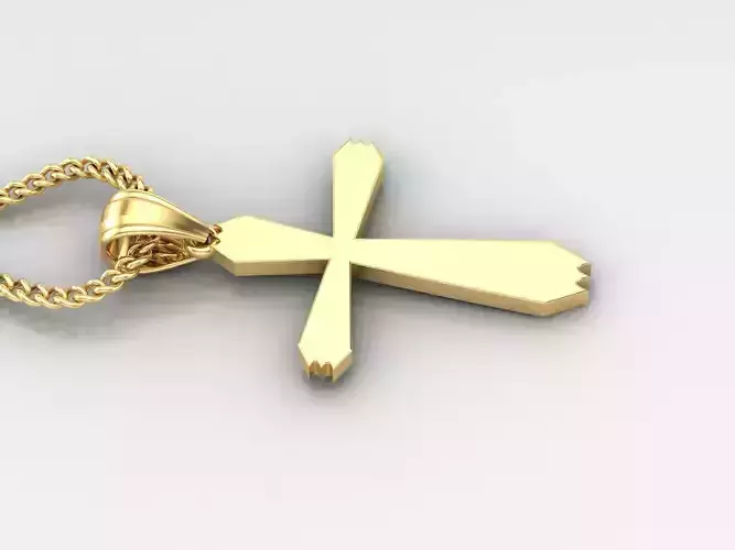 Light Gold 18K Cross Pendant 1CP006