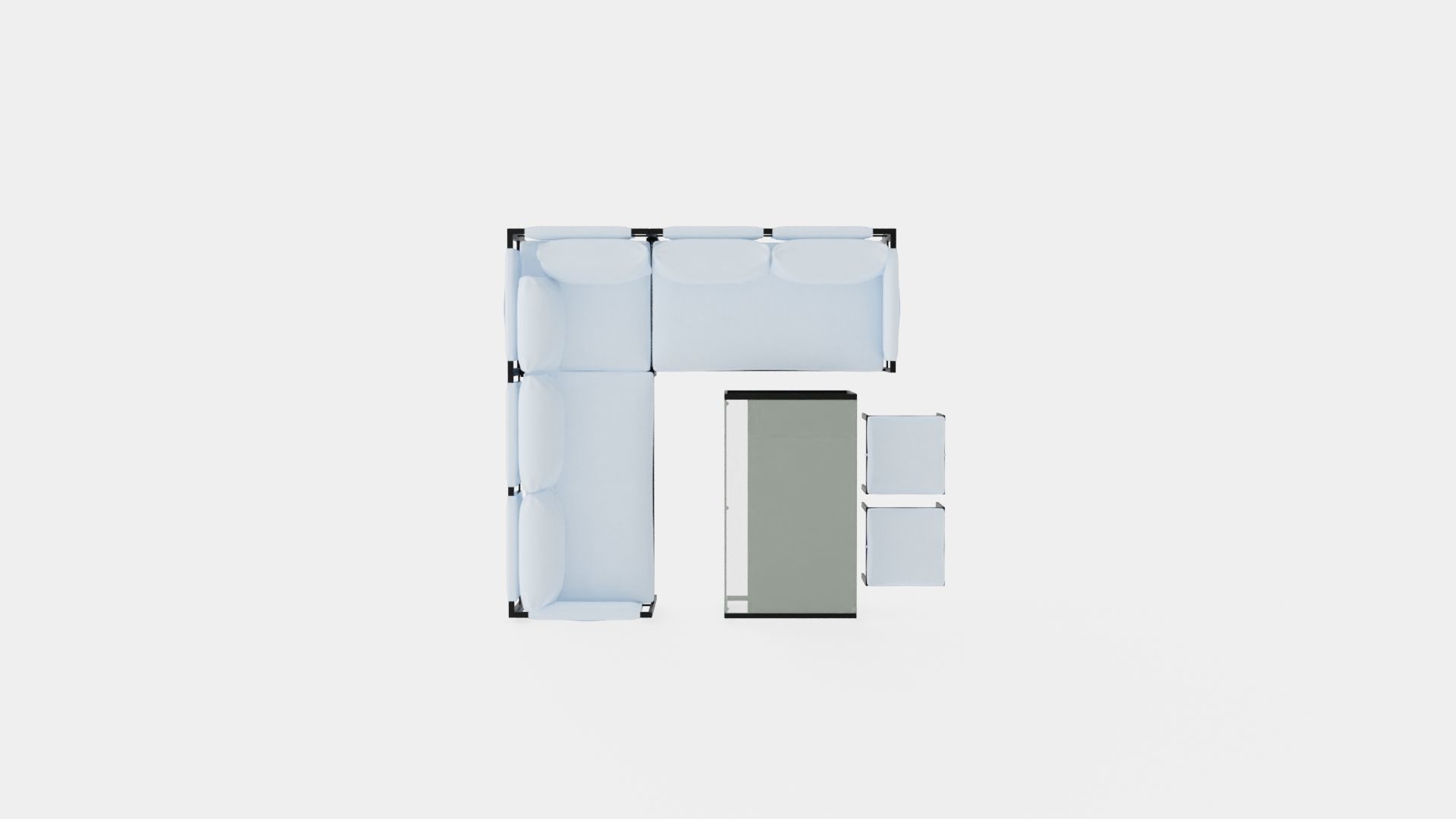 Bertonico Corner Set Low-poly 3D model_5
