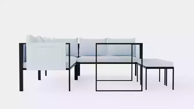 Bertonico Corner Set Low-poly 3D model Bertonico Corner Set Low-poly 3D model