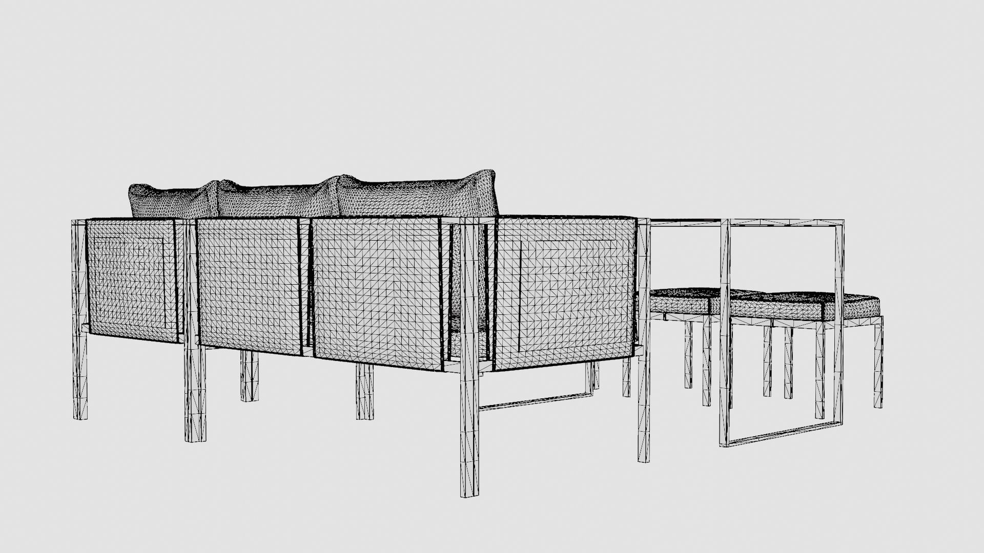 Bertonico Corner Set Low-poly 3D model_7